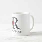 モダンフローラカスタマイズモノグラムの可能R コーヒーマグカップ (正面右)