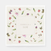 モダンフローラカスタムグリーンリーベリー昆虫 スタンダードランチョンナプキン (正面)