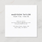 モダンフローラカスタムタイポグラフィ スクエア名刺 (裏面)