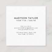 モダンフローラカスタムタイポグラフィ スクエア名刺 (裏面)