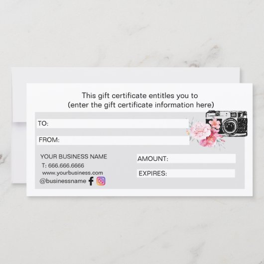モダンフローラカメラカメラカメラカメラギフト証明書