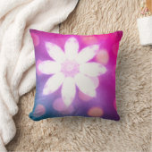 モダンフローラカラフルピンクブルーグラデーション クッション (ブランケット)