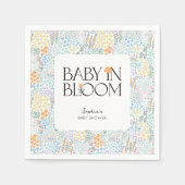 モダンフローラカラフル開花ベビーシャワーベビー スタンダードカクテルナプキン (正面)