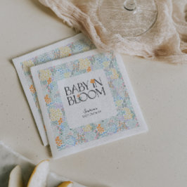 モダンフローラカラフル開花ベビーシャワーベビー スタンダードカクテルナプキン