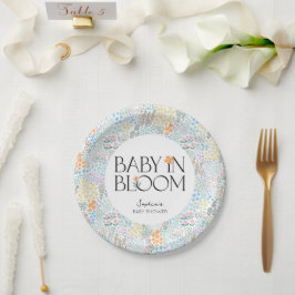 モダンフローラカラフル開花ベビーシャワーベビー ペーパープレート