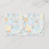 モダンフローラカラフル開花ベビーシャワーベビー 名刺 (裏面)