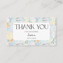 モダンフローラカラフル開花ベビーシャワーベビー 名刺