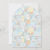 モダンフローラカラフル開花ベビーシャワーベビー 招待状 (裏面)