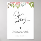 モダンフローラカーネーション結婚開放看板 ポスター (正面)