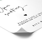 モダンフローラカーネーション結婚開放看板 ポスター (角)