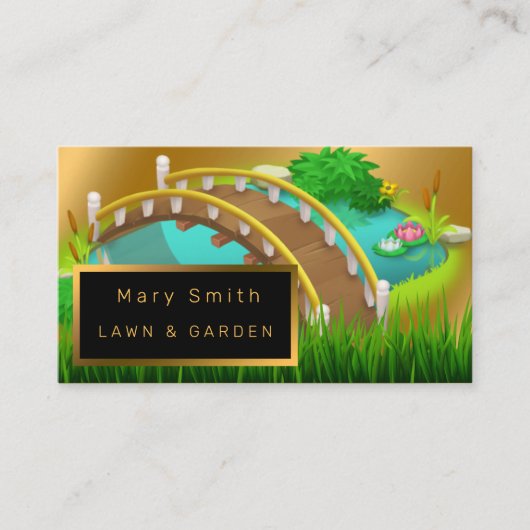 モダンフローラガーデンのテキストの追加 名刺 (正面)