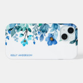 モダンフローラガーリー熱帯水彩 iPhone 15ケース (裏面横)
