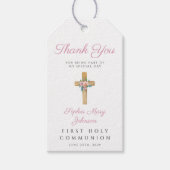モダンフローラクロスガール第一聖餐式 ギフトタグ (正面)
