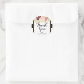 モダンフローラグラム白黒ストライプシックフライト ラウンドシール (バッグ)