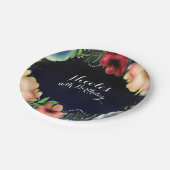 モダンフローラグローシックエレガント夕べパーティー ペーパープレート (アングル)