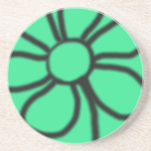 モダンフローラコースター（緑） コースター (正面)