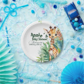 モダンフローラサファリ：熱帯ベビーシャワー ペーパープレート (パーティー)