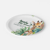 モダンフローラサファリ：熱帯ベビーシャワー ペーパープレート (アングル)