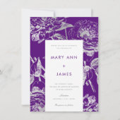 モダンフローラシンプルのシルバーパープル 招待状 (正面)