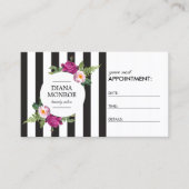 モダンフローラストライプのリースアポイントメント 予約カード (正面)