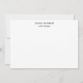 モダンフローラストライプのリース ノートカード (裏面)