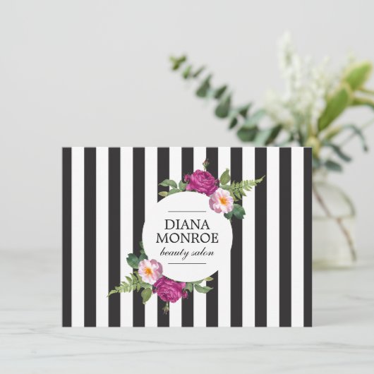 モダンフローラストライプリースサロン贈与証 (スタンド正面)