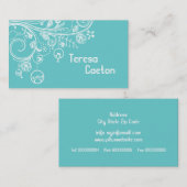 モダンフローラスワーズ&バードアクア 名刺 (正面/裏面)