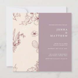 モダンフローラス結婚ア 招待状