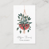 モダンフローラデザイナーハウスプラントロゴqrコード 名刺 (正面)