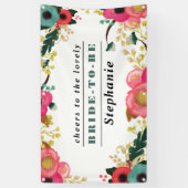 モダンフローラデザインラージブライダルシャワーバナー 横断幕 (縦)
