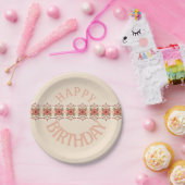 モダンフローラデザイン ペーパープレート (パーティー)