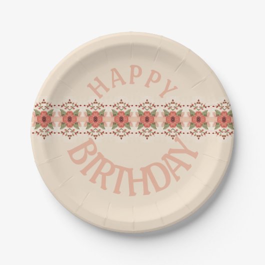 モダンフローラデザイン ペーパープレート (正面)