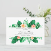 モダンフローラトロピカルパーム葉ブライダルシャワー 招待状 (スタンド正面)