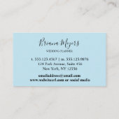 モダンフローラネイビーブルーイエロービジネス 名刺 (裏面)