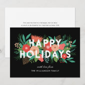 モダンフローラハッピーホリデーズファミリーネーム シーズンカード (正面/裏面)