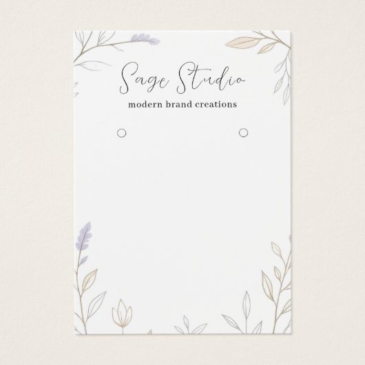 モダンフローラパーソナライズされたイヤリング表示ジュエリー (正面)