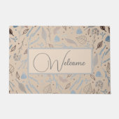 モダンフローラパーソナライズされた形式 ドアマット (正面)