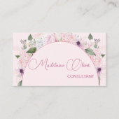 モダンフローラピエレガントンクフェミニンQRコード 名刺 (正面)