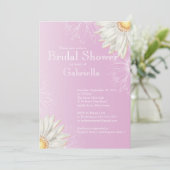 モダンフローラピンクデイジーブライダルシャワー 招待状 (スタンド正面)