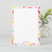 モダンフローラピンク名前をカスタムする数々のカラーピンク サンキューカード (スタンド正面)