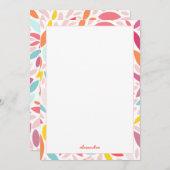 モダンフローラピンク名前をカスタムする数々のカラーピンク サンキューカード (正面/裏面)