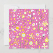 モダンフローラピンク夕べ結婚ズ 招待状 (裏面)