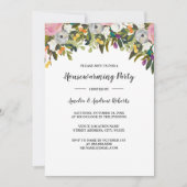 モダンフローラピンク引っ越し祝いパーティー招待状 招待状 (正面)