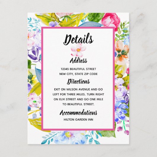 モダンフローラピ結婚ンク詳細 エンクロージャーカード (正面)