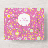 モダンフローラピ結婚ンク オールインワン招待状 (裏面)