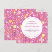 モダンフローラピ結婚ンク 招待状 (正面/裏面)