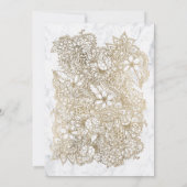 モダンフローラフェイク金ゴールド大理石シック甘い16 招待状 (裏面)