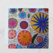 モダンフローラフラットグリーティングカード (正面/裏面)