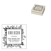 モダンフローラフレームファミリ名差出人住所 ラバースタンプ (押印)