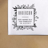 モダンフローラフレームファミリ名差出人住所 ラバースタンプ